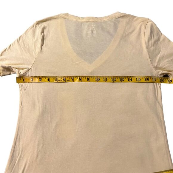 Pastel Yellow Essential V-neck Tee T-Shirt Short Sleeve Size Small - Picture 4 of 4